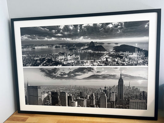 Cityscapes Dual Cities Poster: Rio de Janeiro & New York